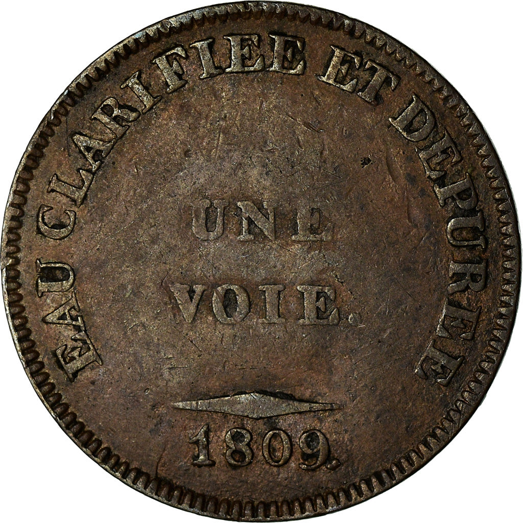 France, Token, Corporations, Eau Filtrée, Cloitre Notre-Dame, 1809, EF(40-45)