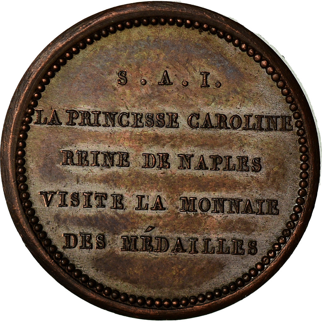 France, Medal, Visite de la Monnaie par la Princesse Caroline de Naples, MS(63)