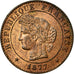 Moneta, Francja, Cérès, Centime, 1877, Paris, MS(60-62), Bronze, KM:826.1