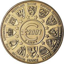 France, Medal, L'Europe, La Semeuse, Politics, Society, War, 2001, MS(65-70)
