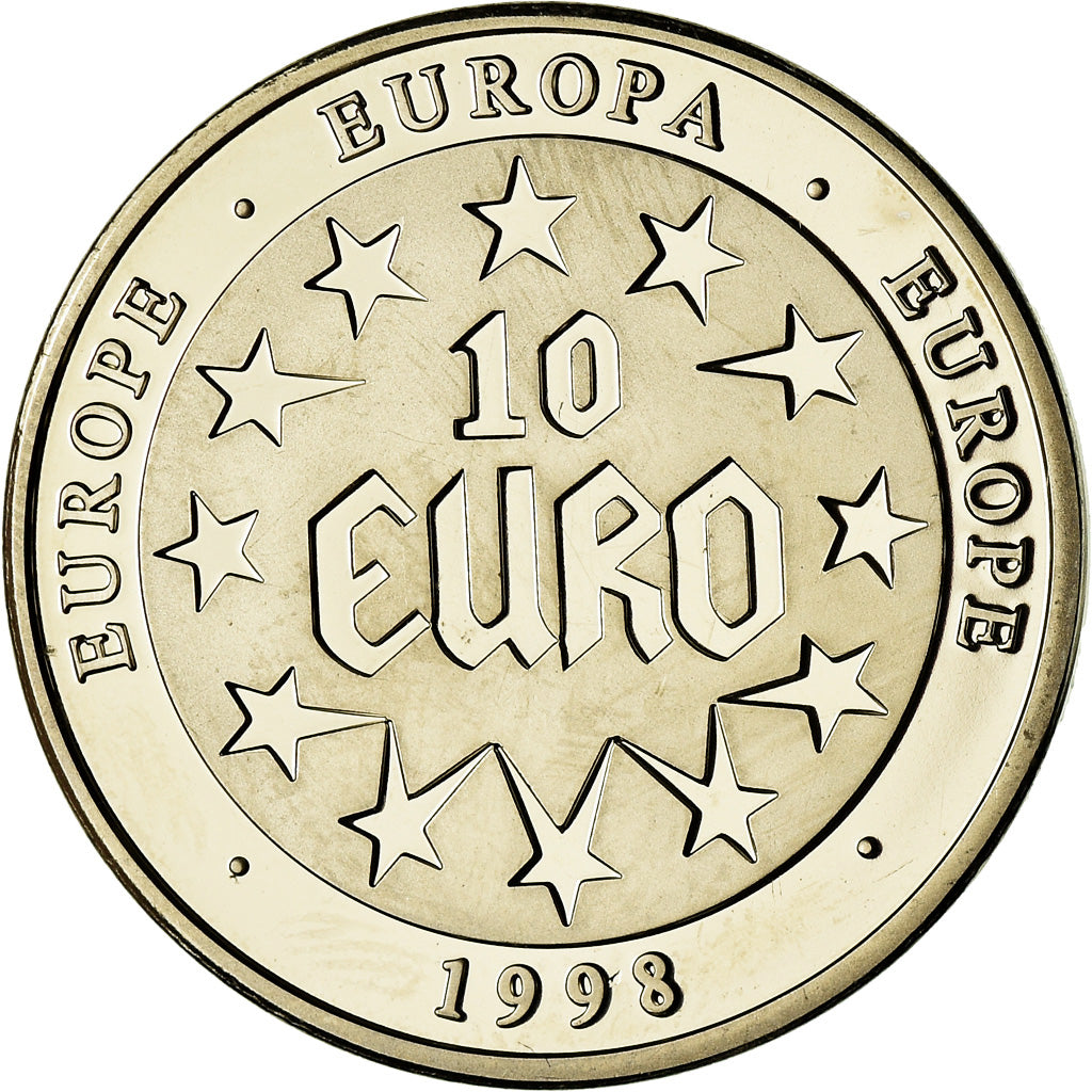 France, Medal, 10 Euro Europa, 1998, MS(65-70), Copper Plated Silver