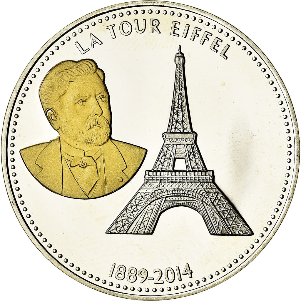 Frankrijk, Medaille, Les Joyaux de Paris, La Tour Eiffel, 2014, FDC, Zilver
