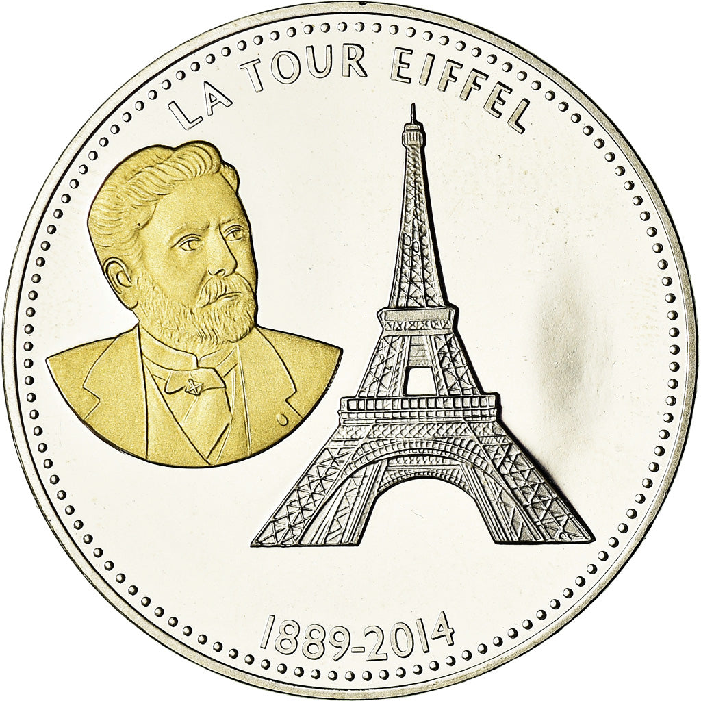 Frankrijk, Medaille, Les Joyaux de Paris, La Tour Eiffel, 2014, FDC, Zilver