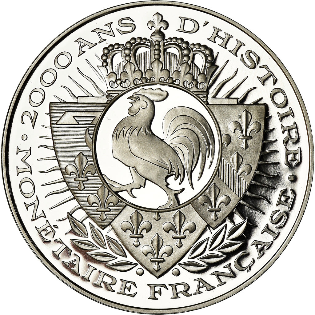 France, Medal, Histoire Monétaire, 100 Francs Bazor, MS(65-70), Silver