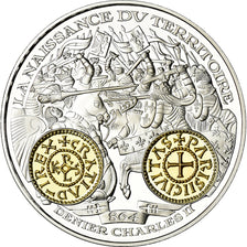 France, Medal, Histoire Monétaire, Denier Charles II, MS(65-70), Silver