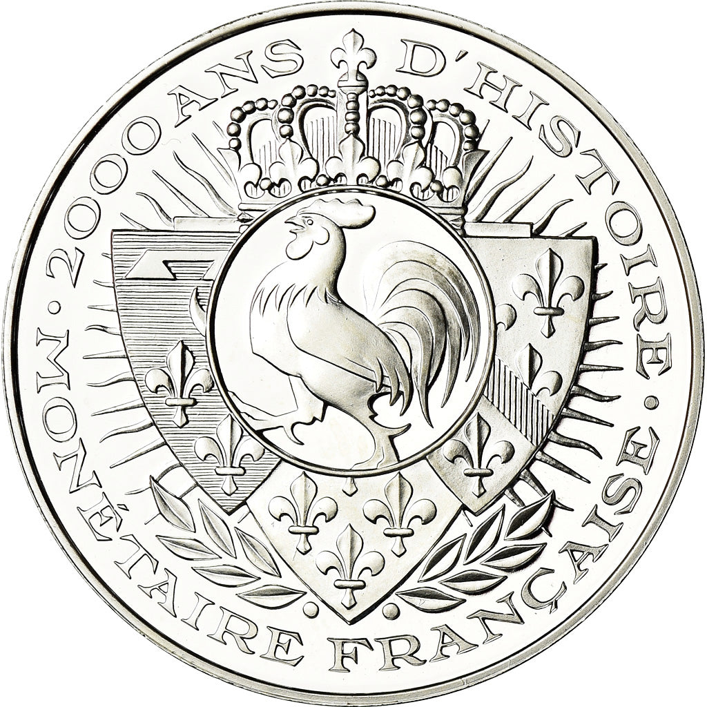 France, Medal, Histoire Monétaire, Denier de Louis II, MS(65-70), Silver