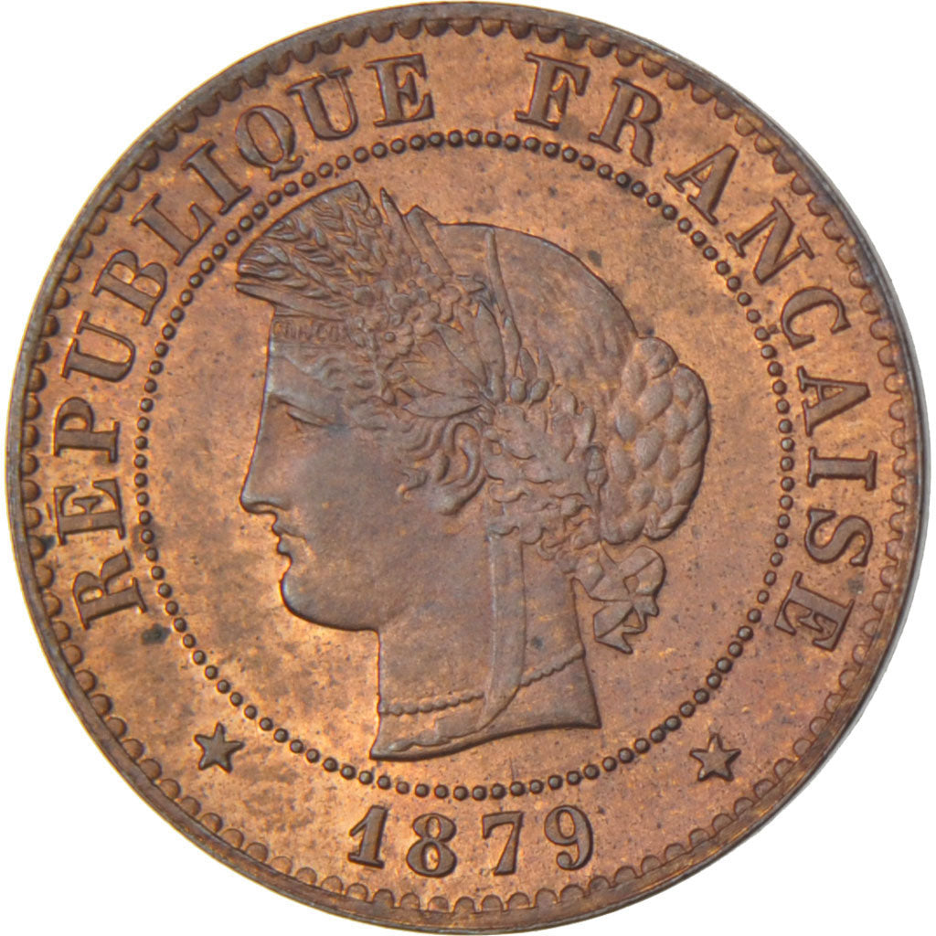 FRANCE, Cérès, Centime, 1879, Paris, KM #826.1, MS(65-70), Bronze, Gadoury #88, 