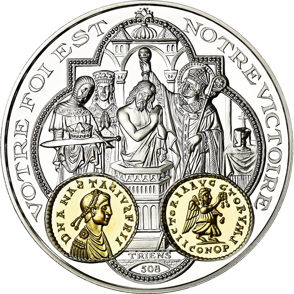 France, Médaille, 2000 Ans d'Histoire Monétaire, Triens Mérovingien, FDC