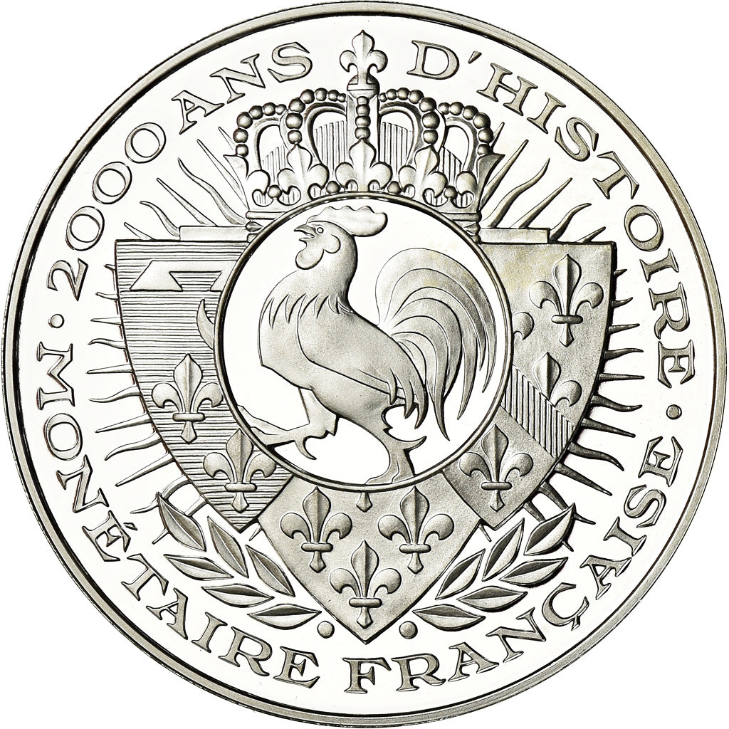 Francia, medalla, Histoire Monétaire, Double Tournois Henri III, FDC, Plata