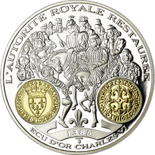France, Medal, Histoire Monétaire, Ecu d'Or Charles VI, MS(65-70), Silver