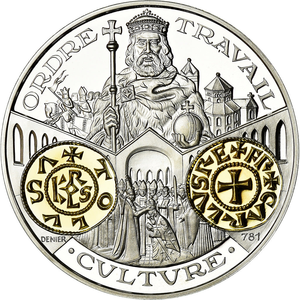 France, Medal, Histoire Monétaire, Denier 781, MS(65-70), Silver