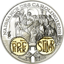 France, Medal, Histoire Monétaire, Denier Carolingien, MS(65-70), Silver