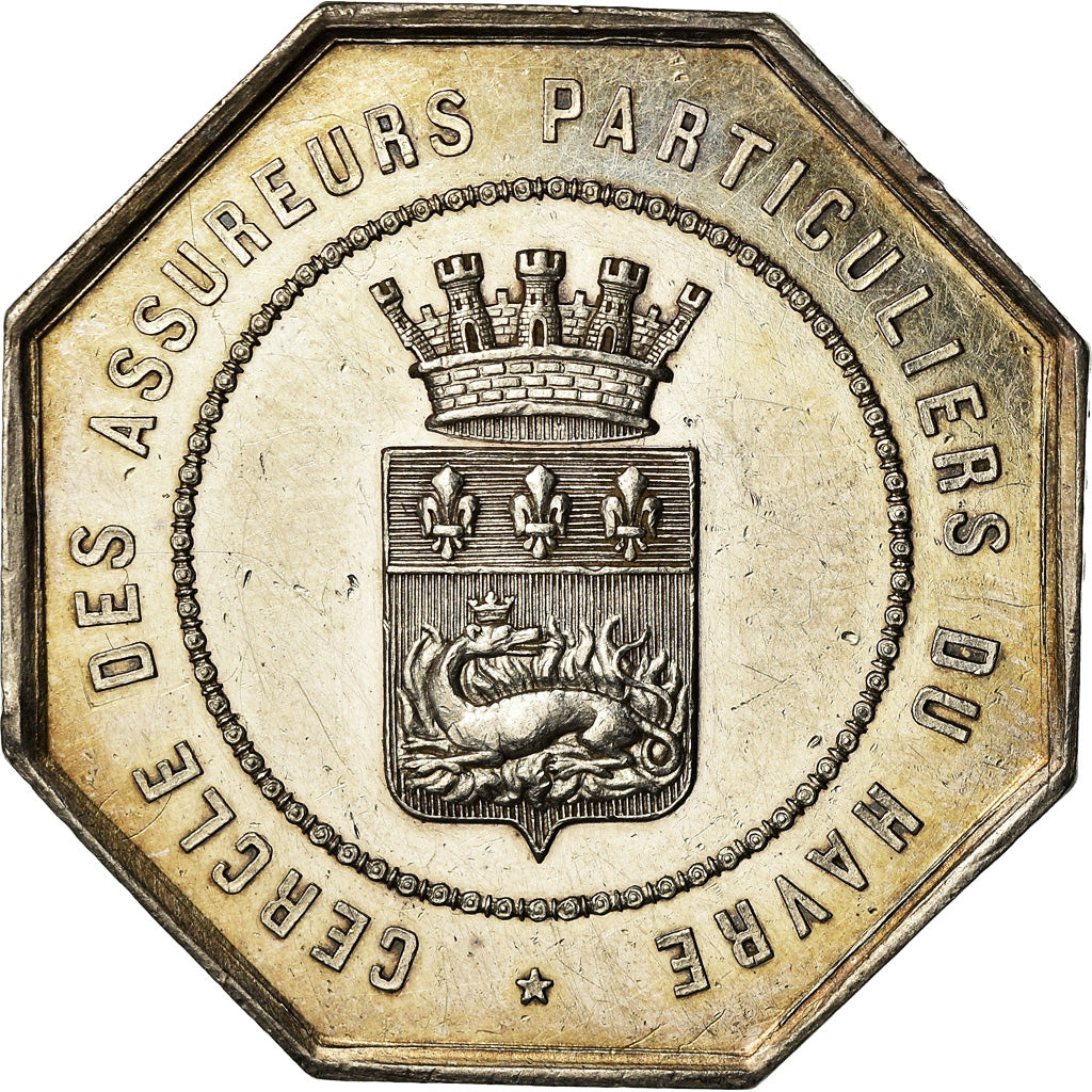 Francia, medalla, Cercle des Assureurs Particuliers du Havre, Caqué, SC, Plata