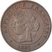 FRANCE, Cérès, Centime, 1887, Paris, KM #826.1, AU(55-58), Bronze, Gadoury #88, 