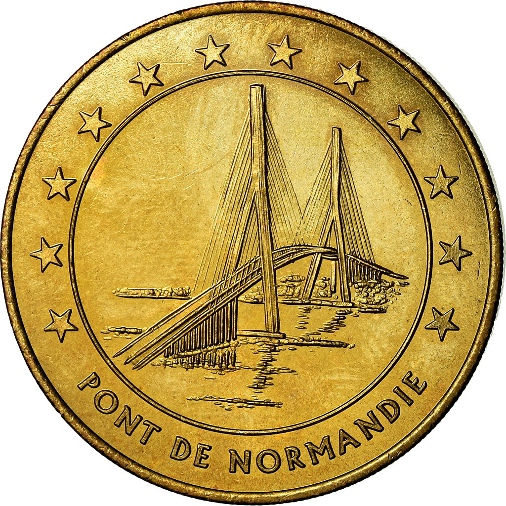 Frankrijk, Medaille, 1 Euro de la Ville du Havre, Pont de Normandie, 1996, FDC