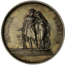 France, Medal, Mariage, Religion, Fidélité Bonheur, Petit, MS(60-62), Silver