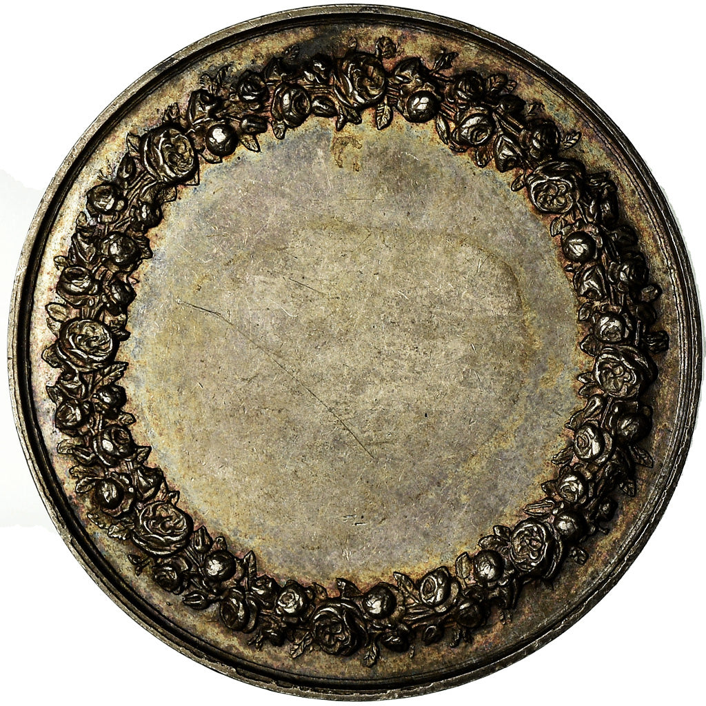 France, Medal, Mariage, Religion, Fidélité Bonheur, Petit, MS(60-62), Silver
