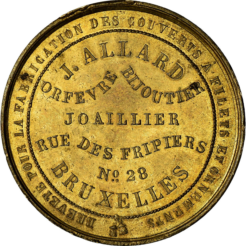 Belgium, Token, Exposition d'Industrie, Joaillier, Bruxelles, MS(60-62), Copper