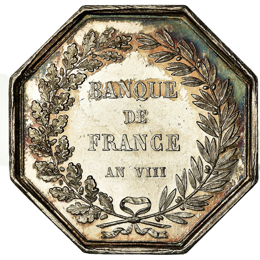 France, Token, Banque de France, An VIII, Dumarest, MS(60-62), Silver