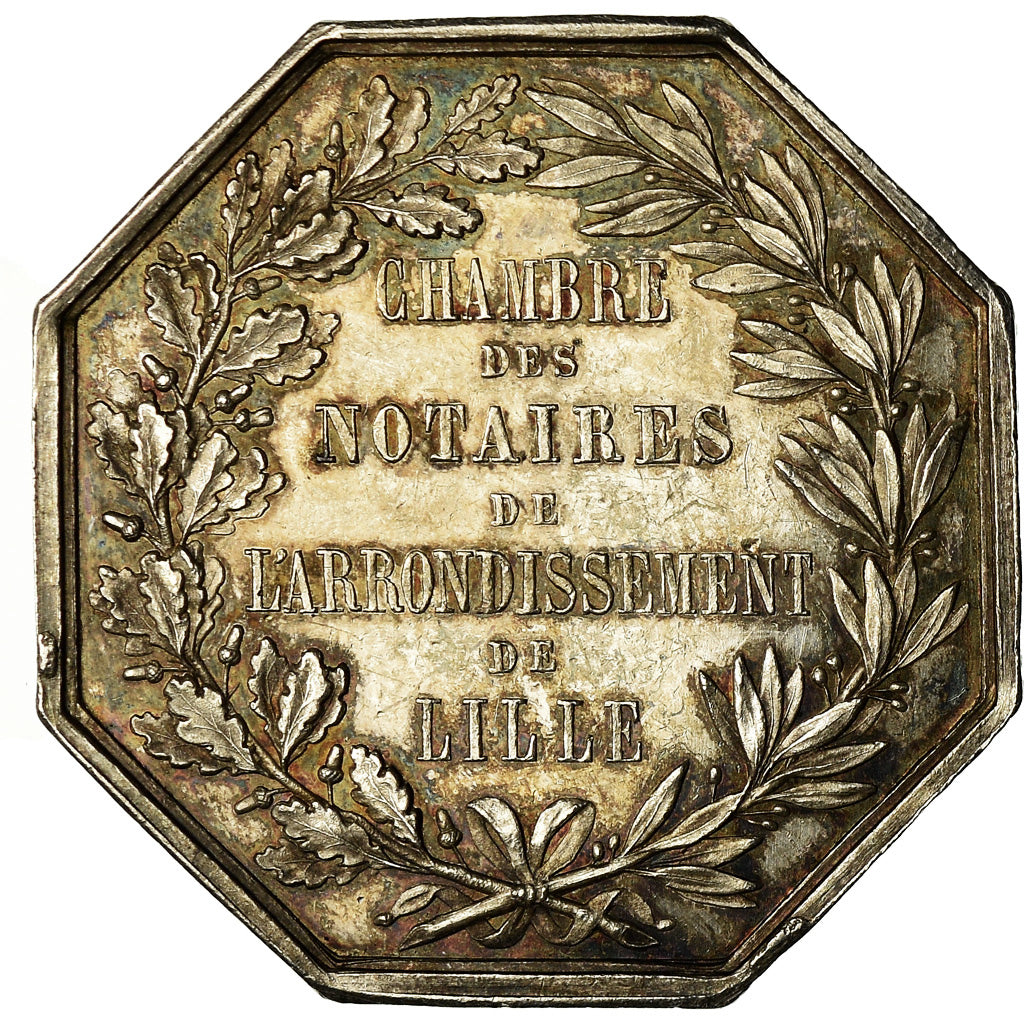 France, Token, Notaires de l'Arrondissement de Lille, Lecomte, MS(63), Silver
