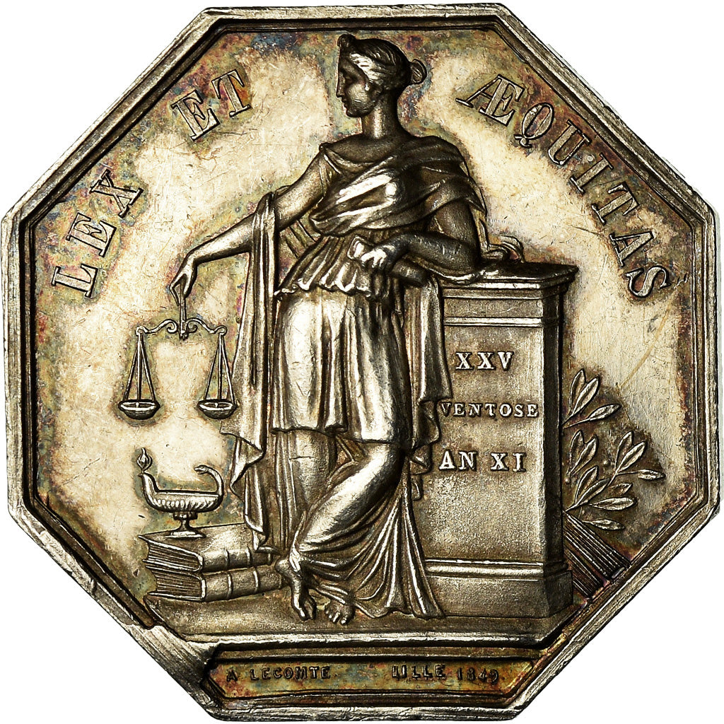 France, Token, Notaires de l'Arrondissement de Lille, Lecomte, MS(63), Silver