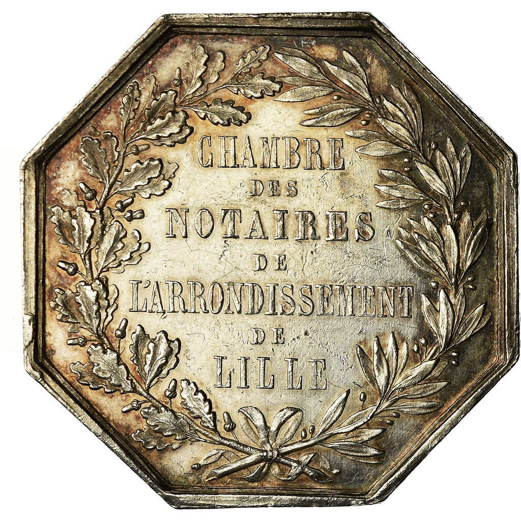 France, Token, Notaires de l'Arrondissement de Lille, Lecomte, MS(63), Silver