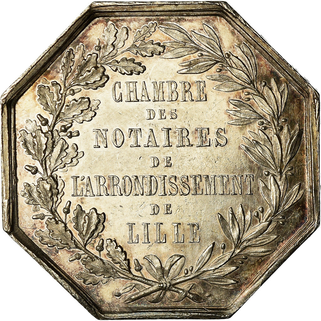 France, Token, Notaires de l'Arrondissement de Lille, Lecomte, MS(63), Silver