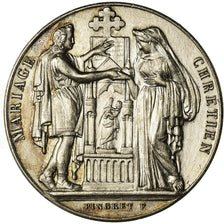 France, Token, Religion, Mariage Chrétien, 1896, Pingret, MS(63), Silver