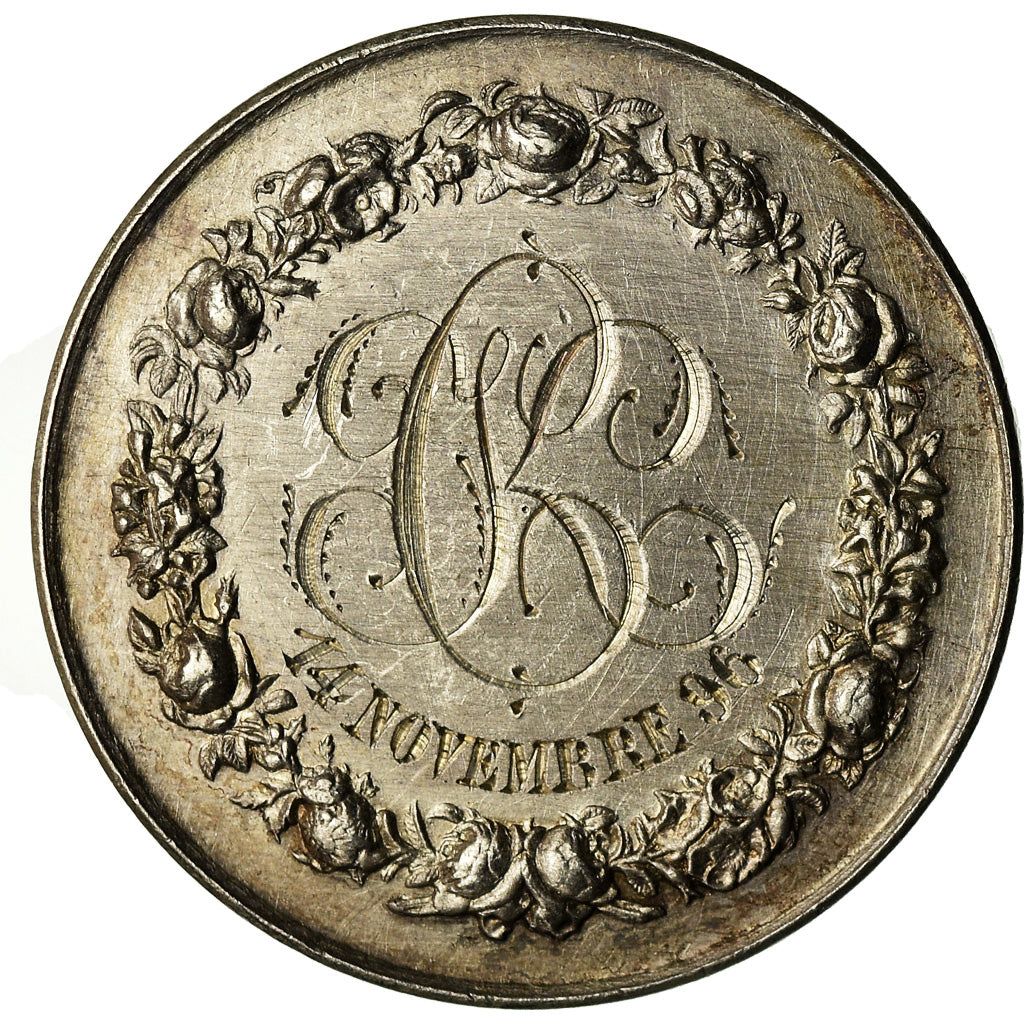 France, Token, Religion, Mariage Chrétien, 1896, Pingret, MS(63), Silver