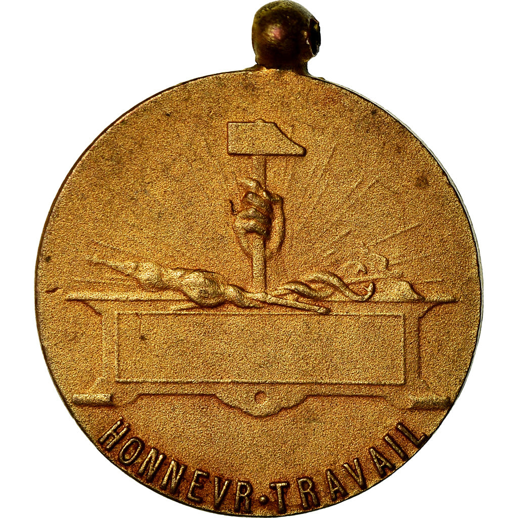 France, Médaille d'honneur du travail, Médaille, Très bon état, Mattei, Gilt