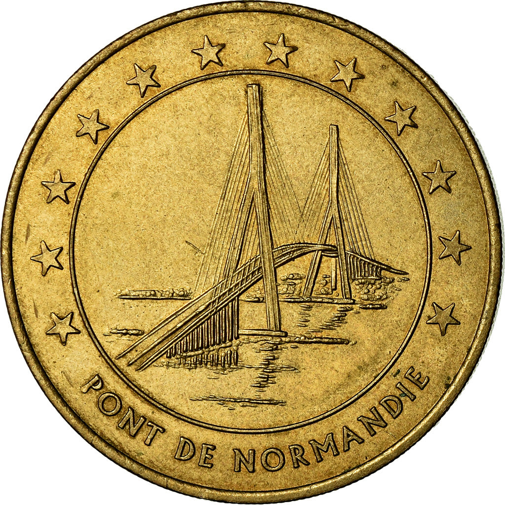 France, Medal, 1 Euro de la Ville du Havre, Pont de Normandie, 1996, MS(64)