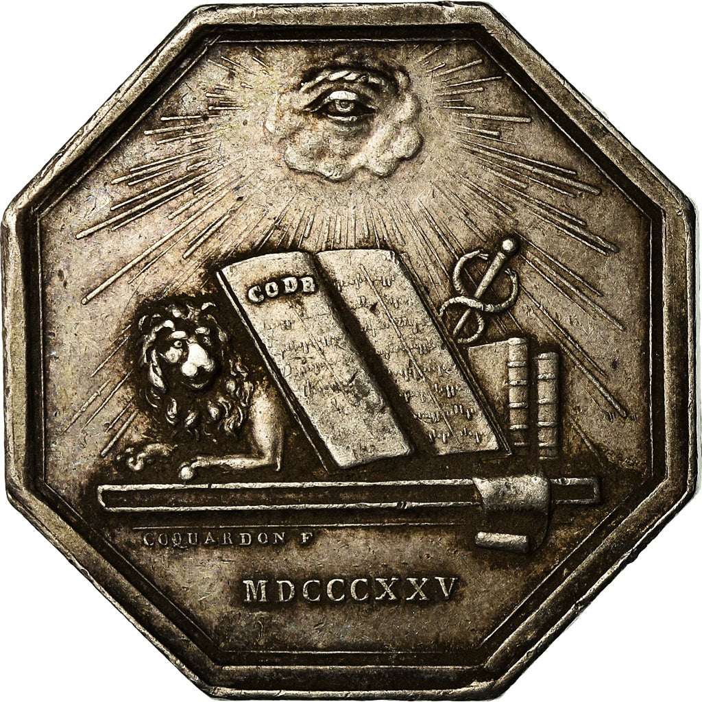 França, Token, Chambre des Huissiers de Versailles, 1825, Coquardon, EF(40-45)