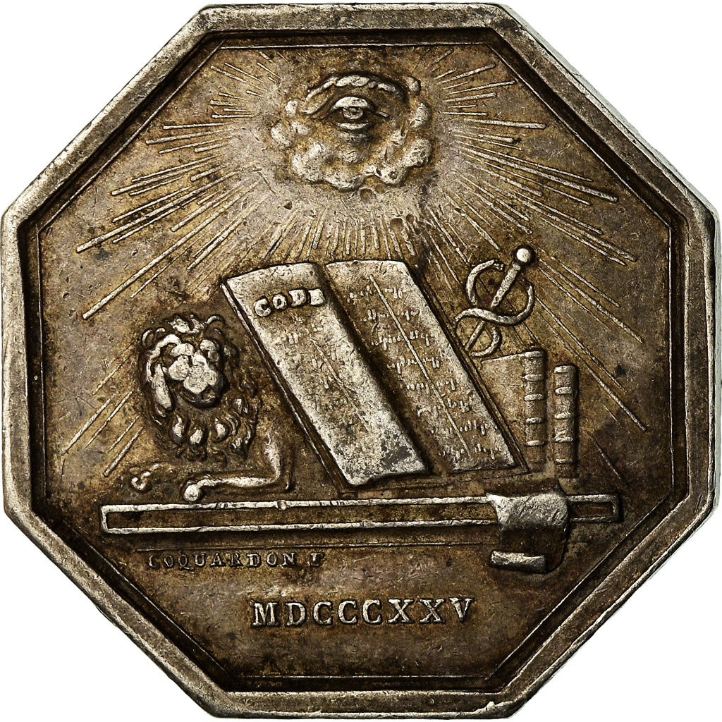França, Token, Chambre des Huissiers de Versailles, 1825, Coquardon, AU(50-53)