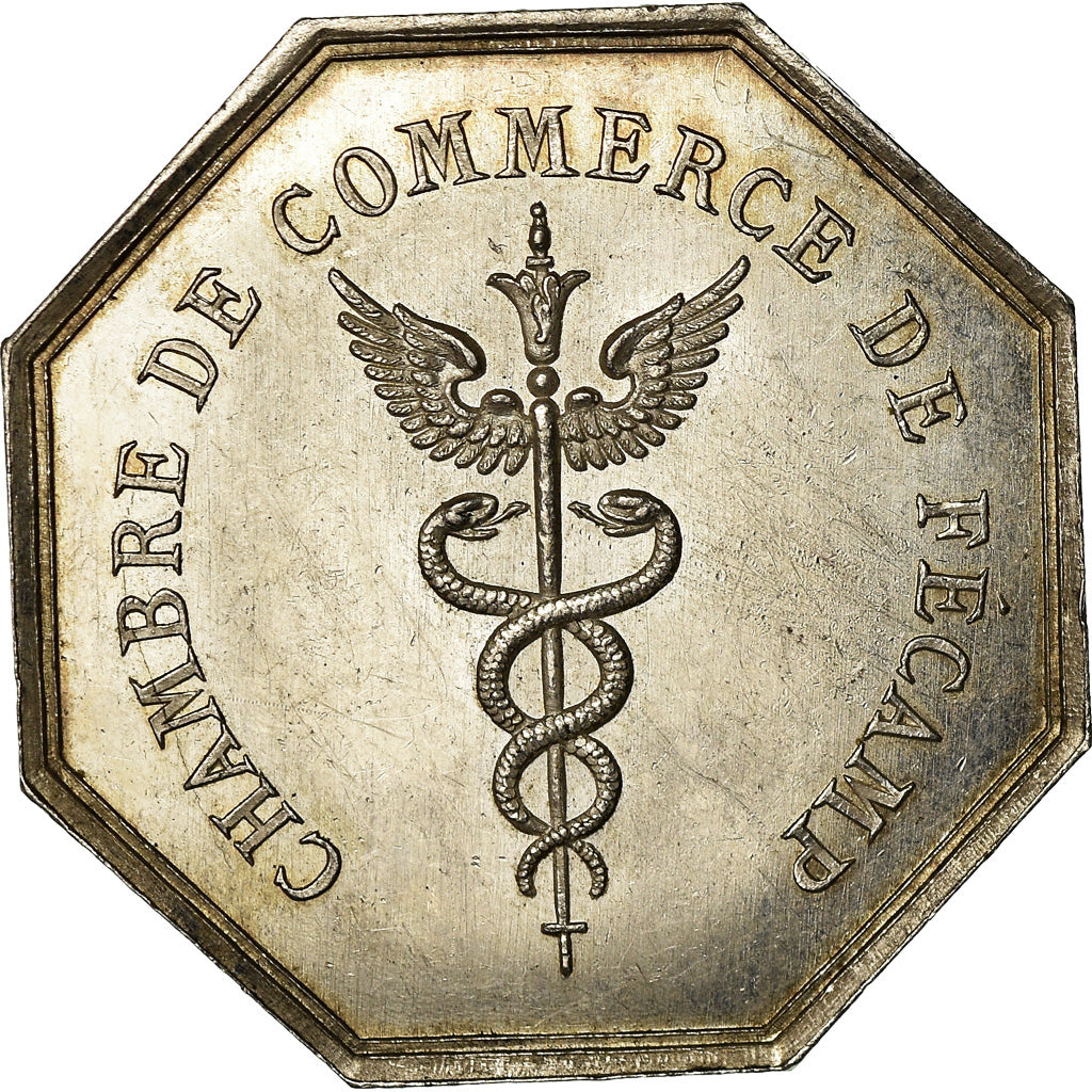 France, Token, Chambre de Commerce de Fécamp, 1825, Noël, MS(60-62), Silver