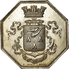 France, Token, Chambre de Commerce de Fécamp, 1825, Noël, MS(60-62), Silver