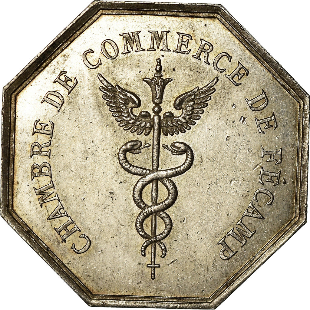 France, Token, Chambre de Commerce de Fécamp, 1825, Noël, MS(60-62), Silver