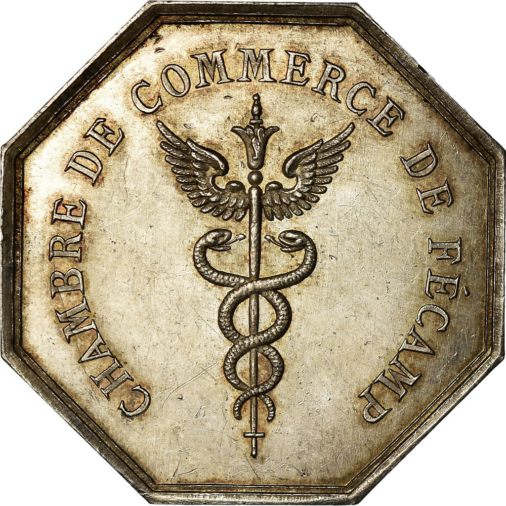 France, Token, Chambre de Commerce de Fécamp, 1825, Noël, MS(60-62), Silver