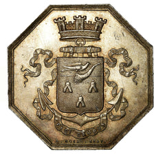 France, Token, Chambre de Commerce de Fécamp, 1825, Noël, AU(55-58), Silver