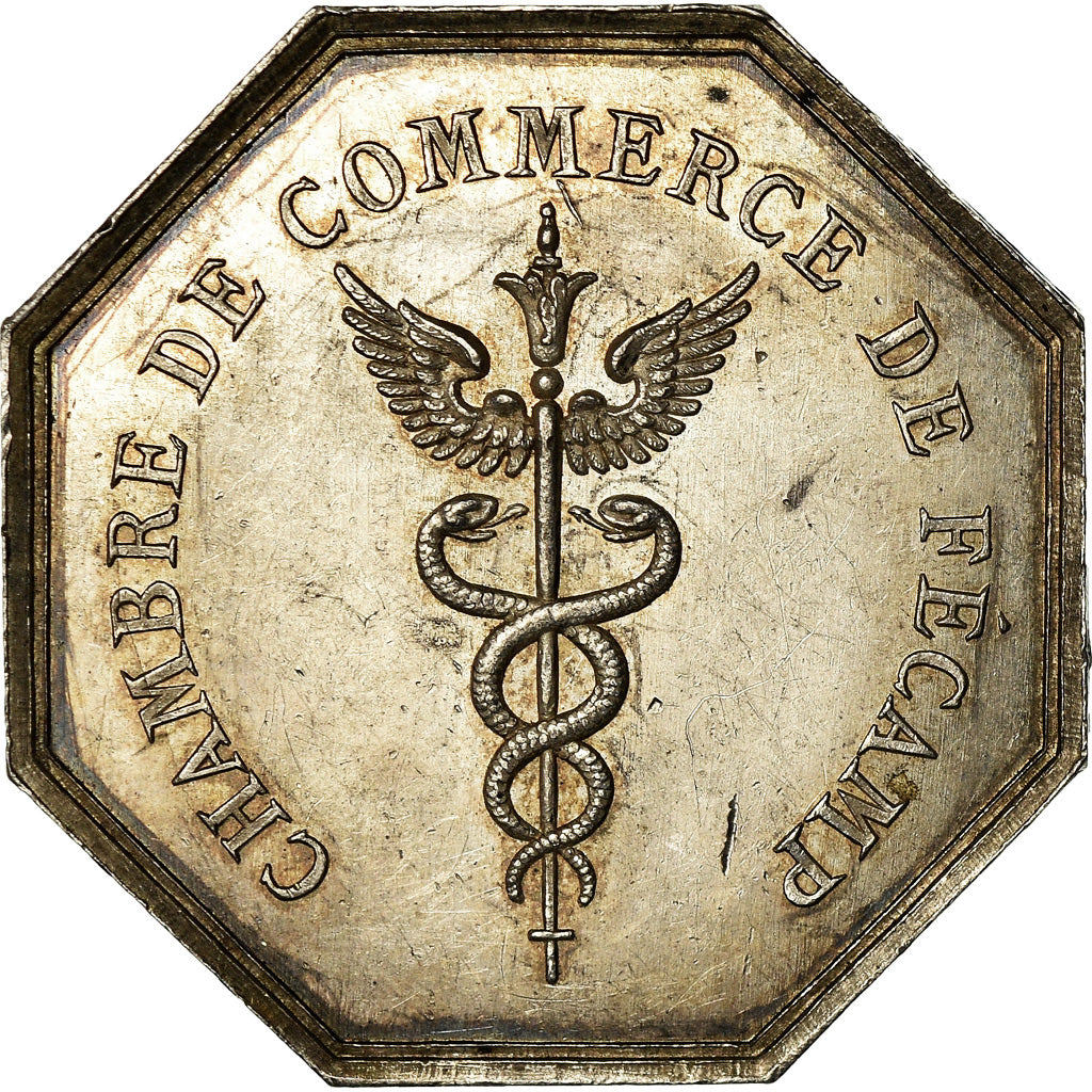 France, Token, Chambre de Commerce de Fécamp, 1825, Noël, AU(55-58), Silver
