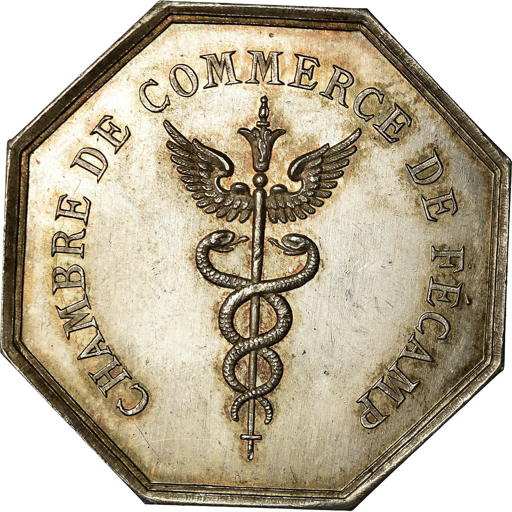 France, Token, Chambre de Commerce de Fécamp, 1825, Noël, AU(55-58), Silver