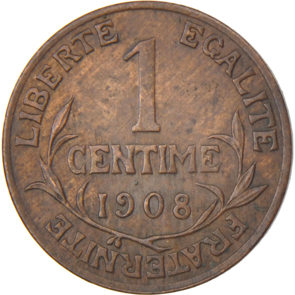 FRANCE, Dupuis, Centime, 1908, Paris, KM #840, AU(55-58), Bronze, 15, Gadoury...