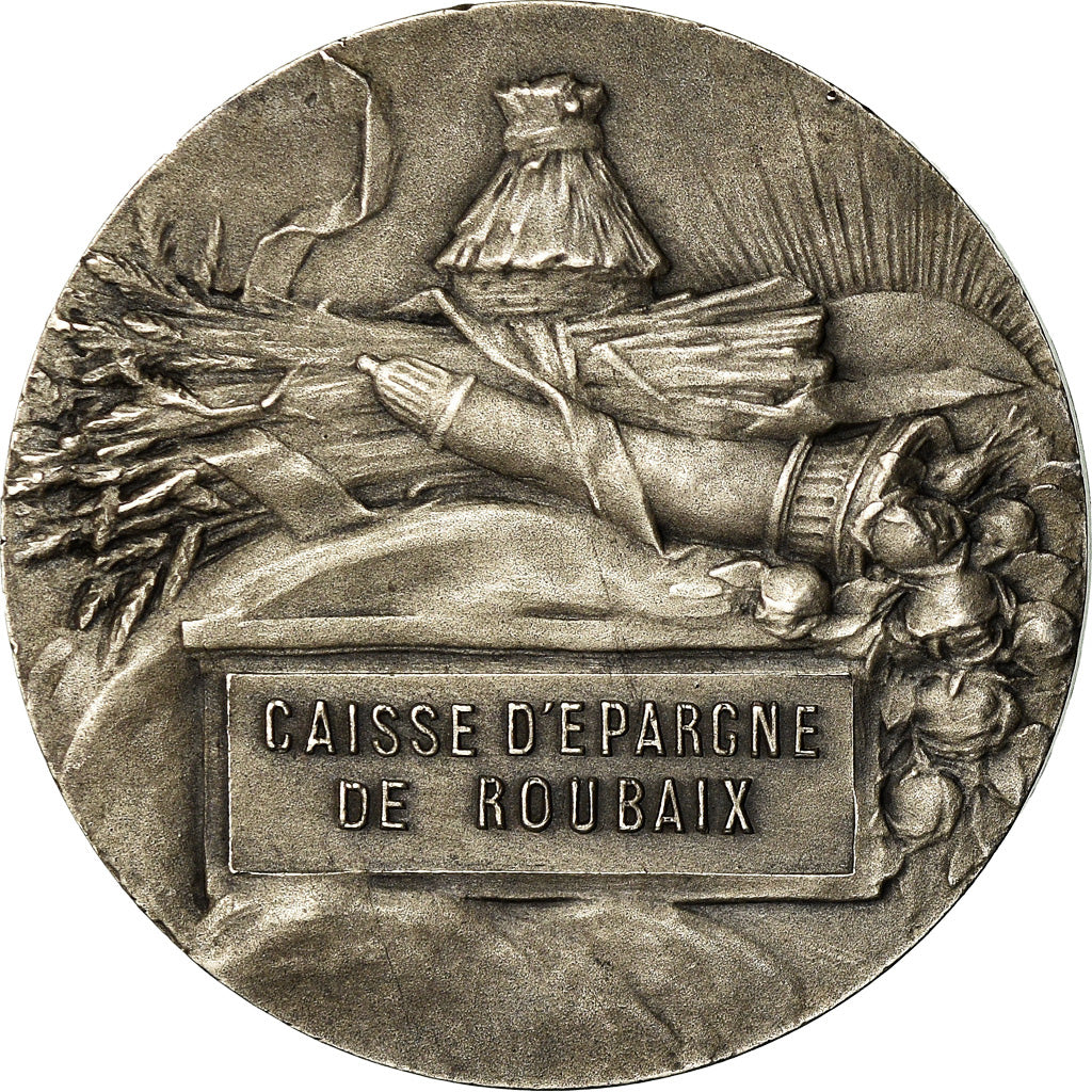 France, Token, Caisse d'Epargne de Roubaix, Pillet, MS(60-62), Silver