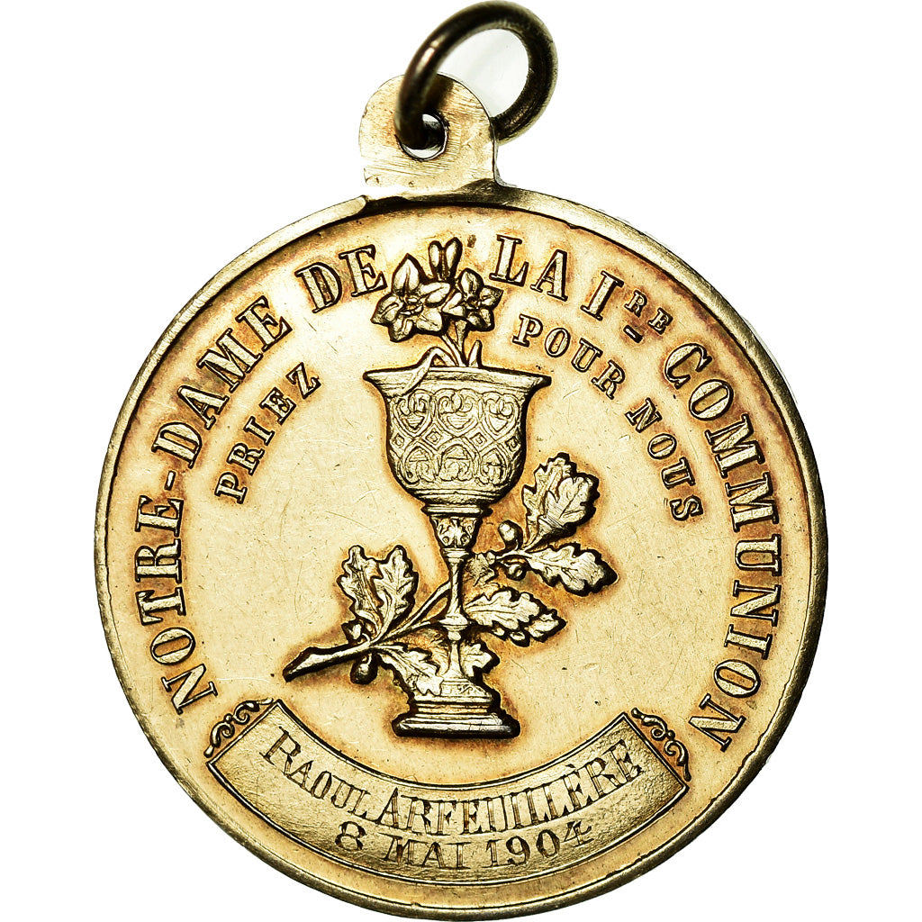 France, Médaille, Notre-Dame de la Ière Communion, 1904, SPL, Vermeil