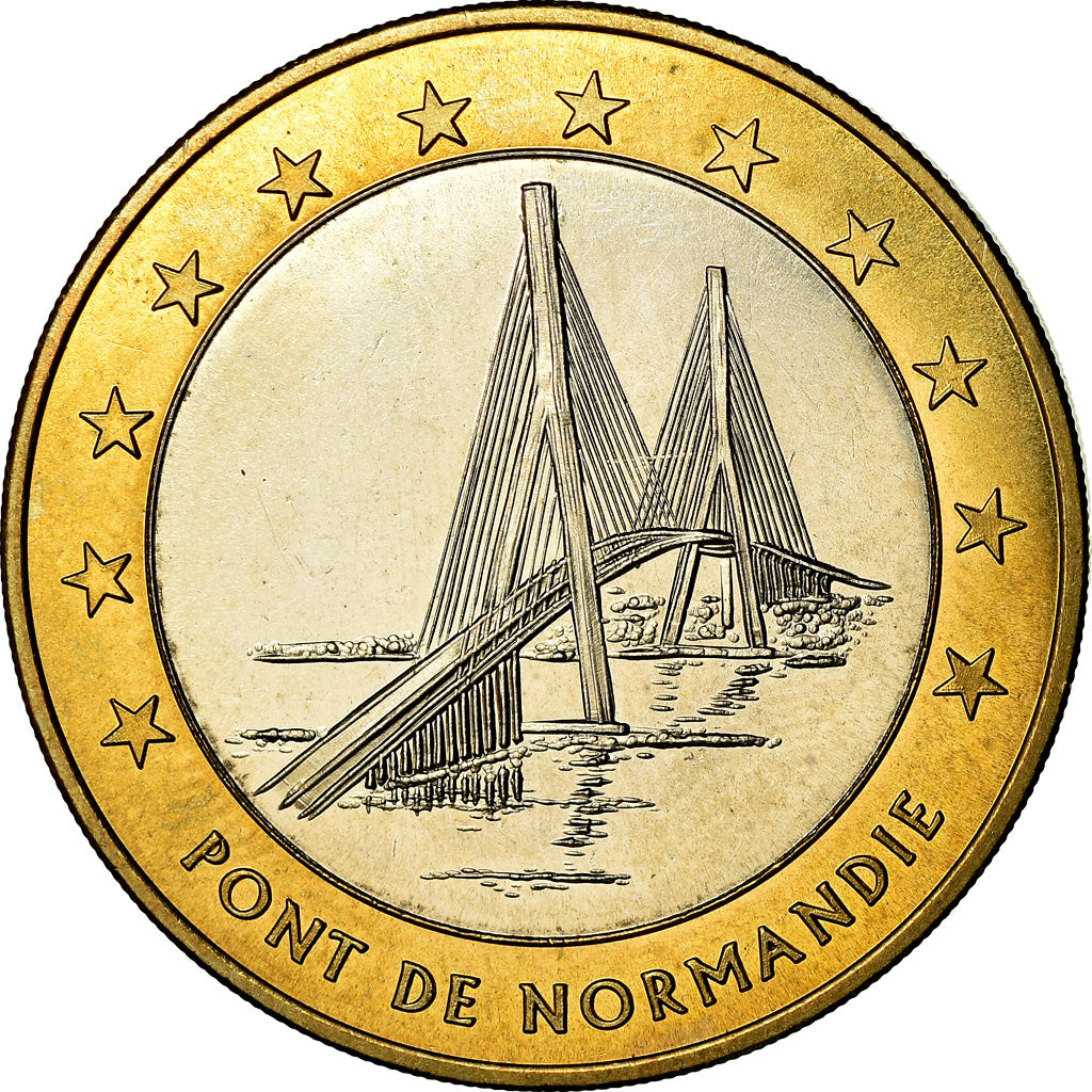 France, Médaille, 10 Euro, Ville du Havre, Pont de Normandie, 1996, FDC