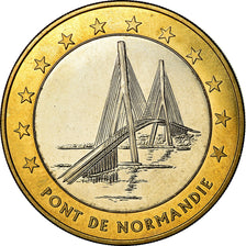 France, Médaille, 10 Euro, Ville du Havre, Pont de Normandie, 1996, FDC