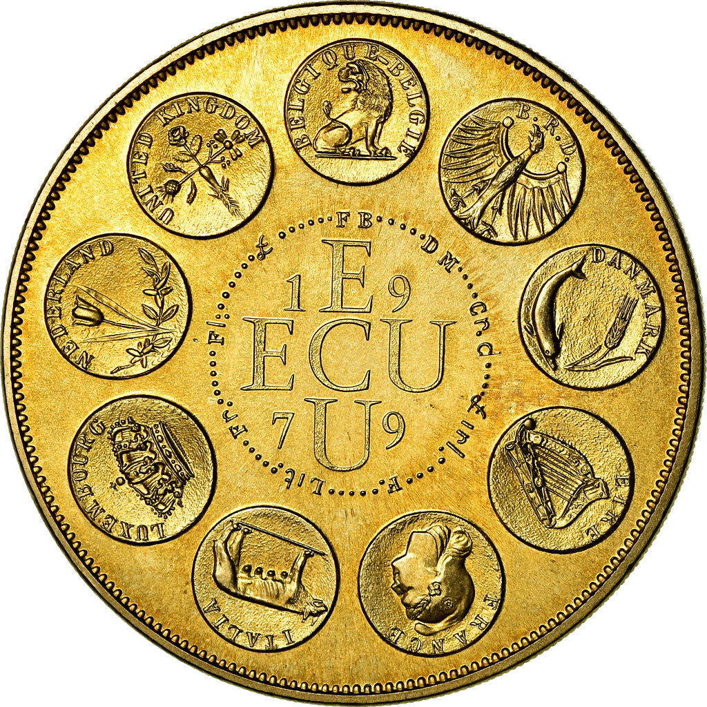 França, Medal, Ecu Europa, Políticas, Sociedade, Guerra, 1979, Rodier, MS(64)