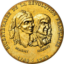 Francia, medaglia, Révolution Française, Marat / Hébert, MDP, SPL, Rame