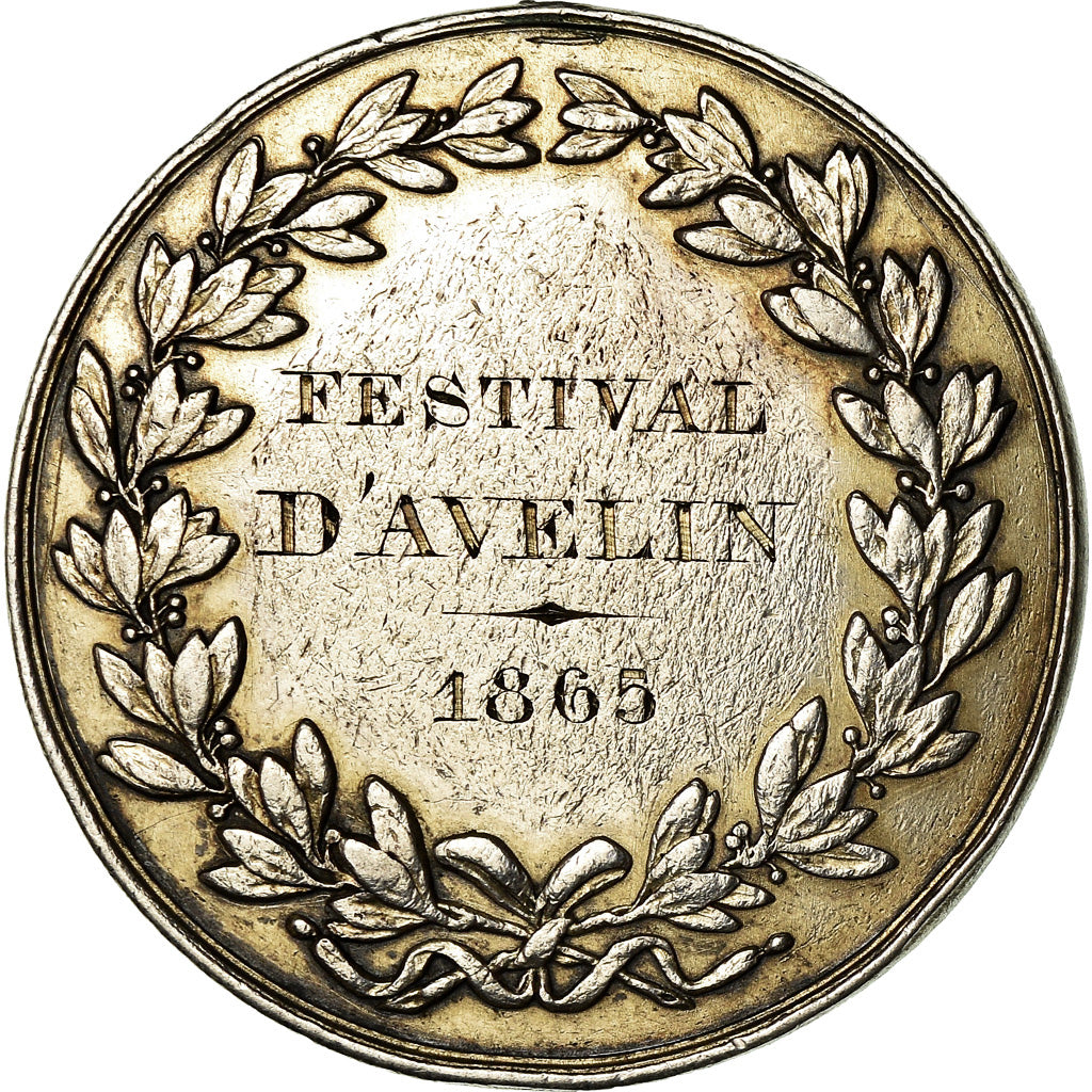 Francia, medaglia, Napoléon III, Festival d'Avelin, Nord, 1865, Oudiné, BB+