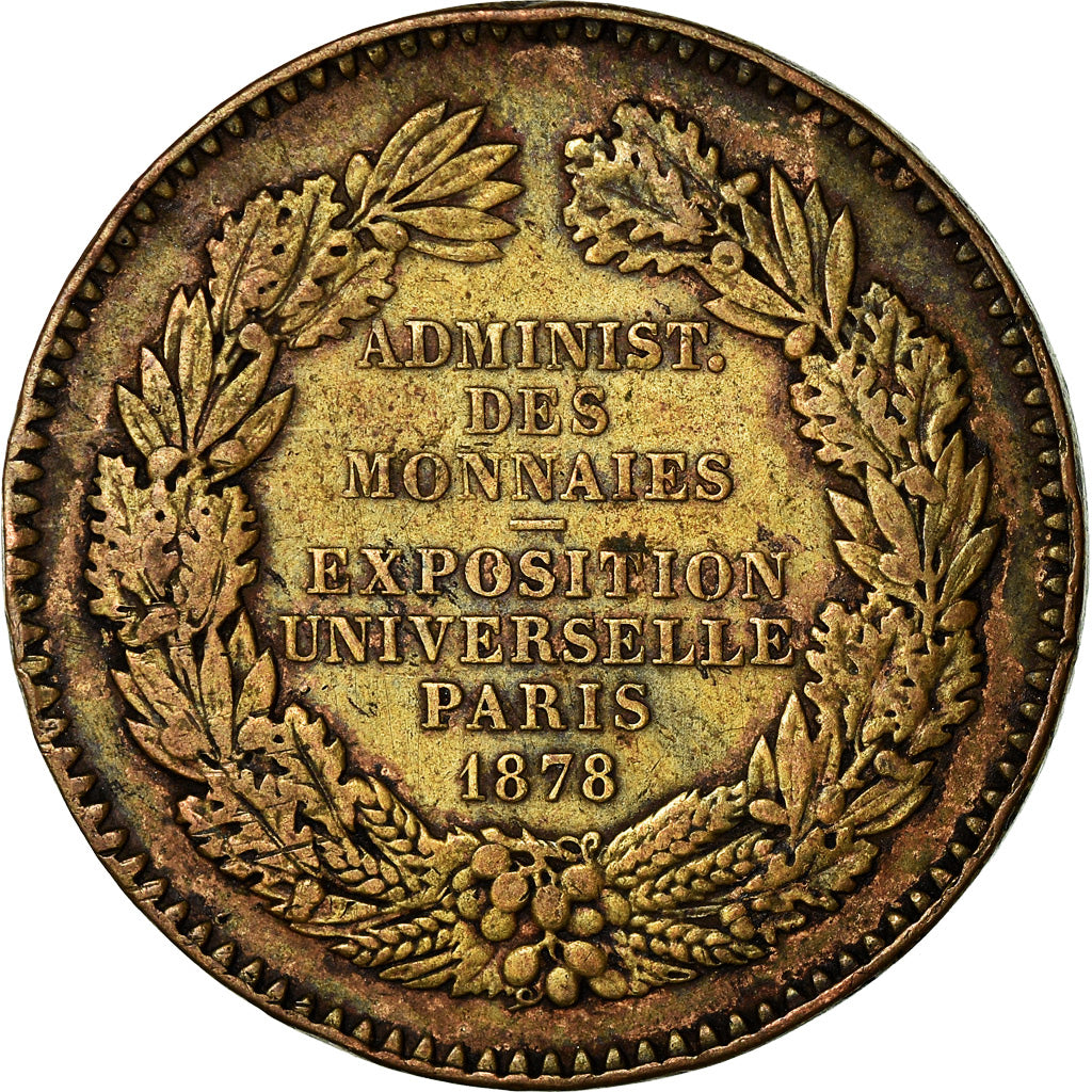Frankrijk, Medaille, Exposition universelle de Paris, 1878, Barre, FR+, Koper