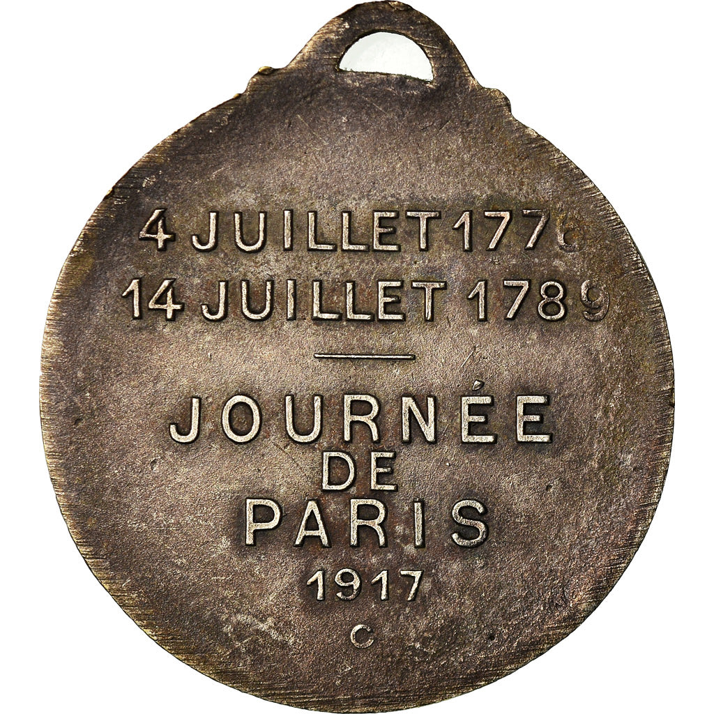 Frankreich, Medaille, Journée de Paris, 1917, Washington and Lafayette, 1917